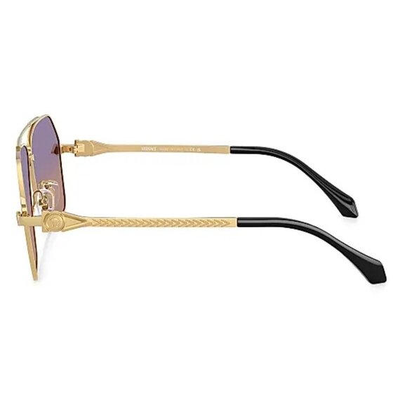 NEW VERSACE SUNGLASSES UNISEX GOLD PINK AVIATOR VE2284 1002/EL VE2284 1002EL - Picture 3 of 5